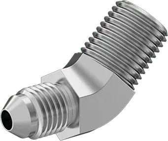 McMaster 50715K641 37 Degree Flared Fitting for Stainless Steel Tubing 45 Degree Adapter for 1/4" Tube OD x 1/4 NPT Male