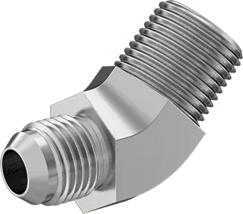 McMaster 50715K647 37 Degree Flared Fitting for Stainless Steel Tubing 45 Degree Adapter for 3/8" Tube OD x 3/8 NPT Male