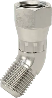 McMaster 50715K965 37 Degree Flared Fitting for Stainless Steel Tubing 45 Degree Elbow Adapter for 3/8" OD Tube x Female Tube