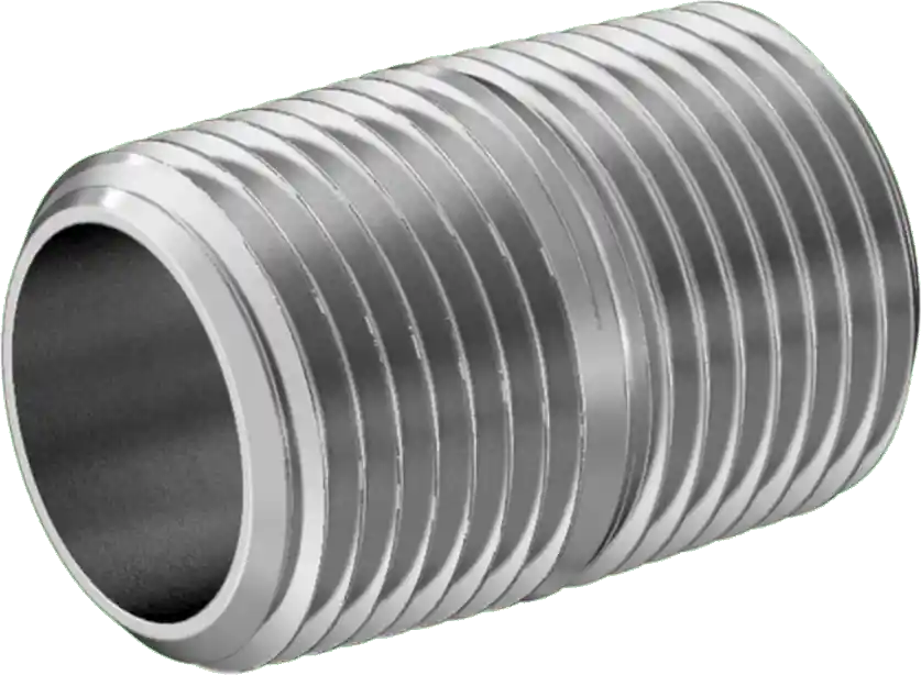 McMaster 2427K131 Standard-Wall 304/304L Stainless Steel Threaded Pipe Fully Threaded, 3/8 BSPT x NPT, 1" Long