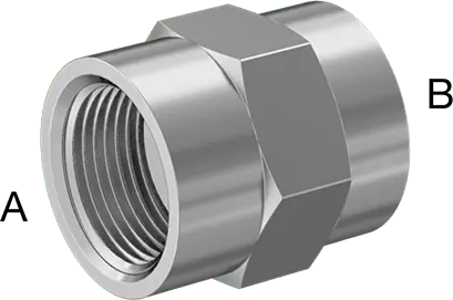 McMaster 51205K232 Extreme-Pressure 316 Stainless Steel Pipe Fitting Straight Reducer with Hex Body, 1 x 1/2 NPTF Female