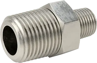 McMaster 51205K139 Extreme-Pressure 316 Stainless Steel Pipe Fitting Straight Reducer with Hex Body, 1/2 x 1/4 NPTF Male