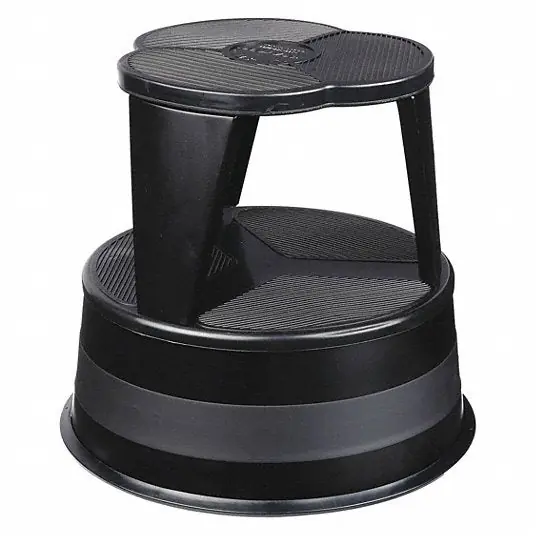 Cramer 1001-92 Step Stool 14.5 in Overall Ht, 350 lb Load Cap, 2 Steps, Steel, 14.3 in Standing Ht