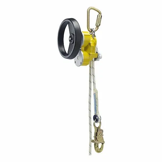 3M 3327150 Rescue and Descent Device Lower, Carabiner, Snap Hook, 150 ft Max Working Lg, Yellow