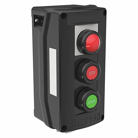 Hubbell Killark HKHMOD000002WW Control Station 1 Gang, (2) Push Buttons, 1NC, No Legend, 1 Pilot Lights, 3/4 in, Dead-End Hub