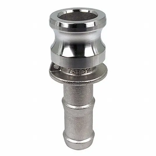 KVM Tools PLE105 Cam and Groove Adapter 3/4 in Coupling Size, 250 psi Max. Working Pressure @ 70 F, Male Hose Shank