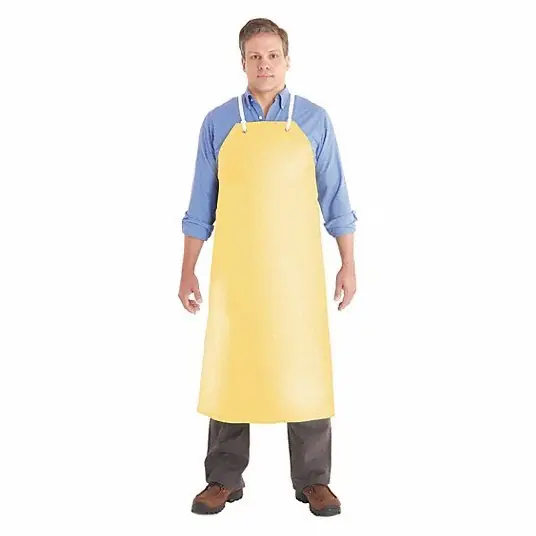 Alphatec 56-510 Bib Apron Nitrile, 19 mil Thick, Shin, Loop Strap, Tie, Yellow, Universal