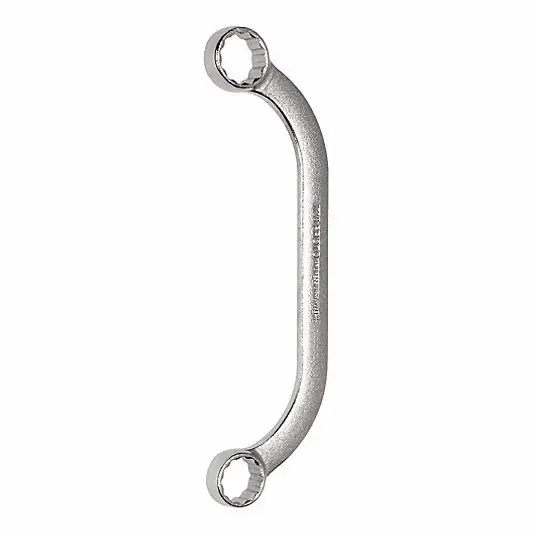 Proto J1725 Box End Wrench Satin, 7/16 in_1/2 in Head Size, 5 3/4 in Overall Lg, Offset