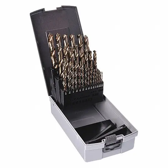 KVM Tools KV10D226 Jobber Length Drill Bit Set 29 Pc, 1/16" to 1/2" by 64ths, 118° Point