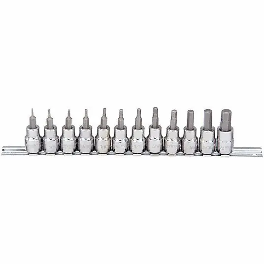 KVM Tools KV54TM25 Socket Bit Set 1 - 25 Pieces, 3/8 in Drive Size, 12 Pieces, 1 27/32 in Overall Lg, SAE