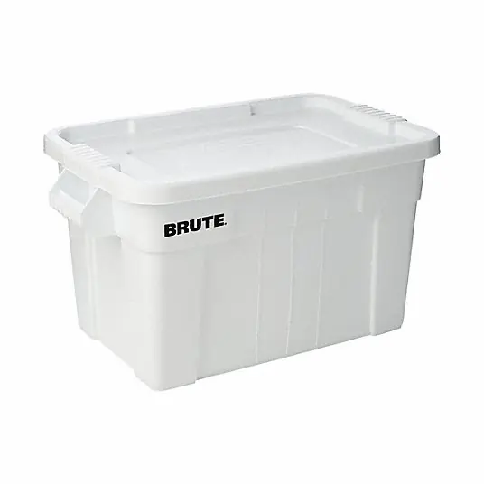 Rubbermaid FG9S3100WHT Storage Tote 20 gal, 27 3/4 in x 17 3/8 in x 15 1/8 in, White Body