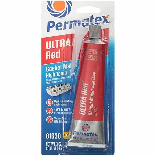 Permatex 81630 Gasket Maker Ultra Red® RTV, 3 oz, Tube, Red, High-Temp Resistant