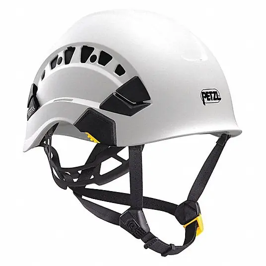 Petzl A010CA00 Hard Hat White, No Graphics, Ratchet (6-Point), Ratchet, ABS, Side-Slots, Basic Colors