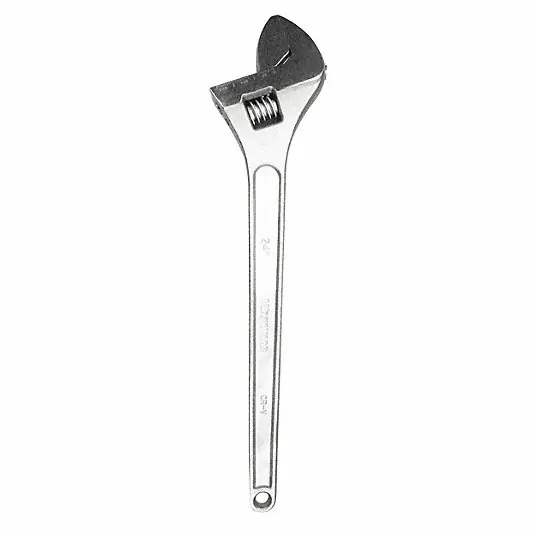 KVM Tools KV53KA29 Adjustable Wrench Alloy Steel, Chrome, 24 1/16 in Overall Lg, 2 1/2 in Jaw Capacity