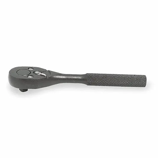 Proto J5449BL Hand Ratchet Pear, Reversible, 10 in Overall Lg, Black Oxide, 15° Min Arc Swing