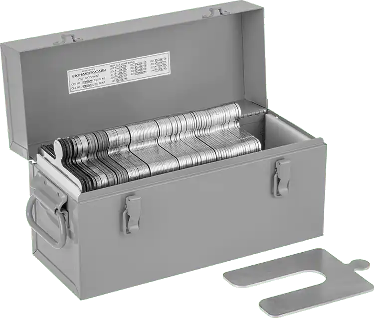 McMaster 97235K845 18-8 Stainless Steel Slotted Shim 260-Piece Assortment, Trade Size C