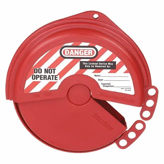 Master Lock 482 Gate Valve Lockout Collapsible Gate Valve Lockout, For 6 1/2 in Max Hand Wheel Dia, Red