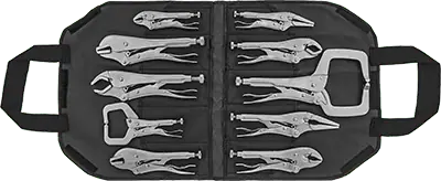 McMaster 5369A24 Plain Grip Locking Pliers Set, 10 Pieces