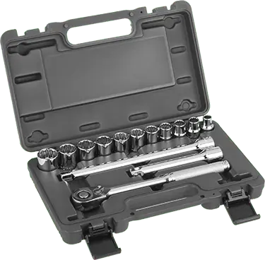 McMaster 5880A25 Economy 12-Point Socket Set, 1/2" Square Drive, 14 Pieces