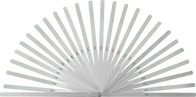 McMaster 2331A43 Stainless Steel Feeler Gauge Set with Twenty-Five 12" Long Flat Leaves with Round Ends