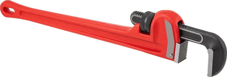 McMaster 5357A127 Pipe Wrench with Straight 3" Maximum Capacity Jaw, 24" Long, Red Painted Iron