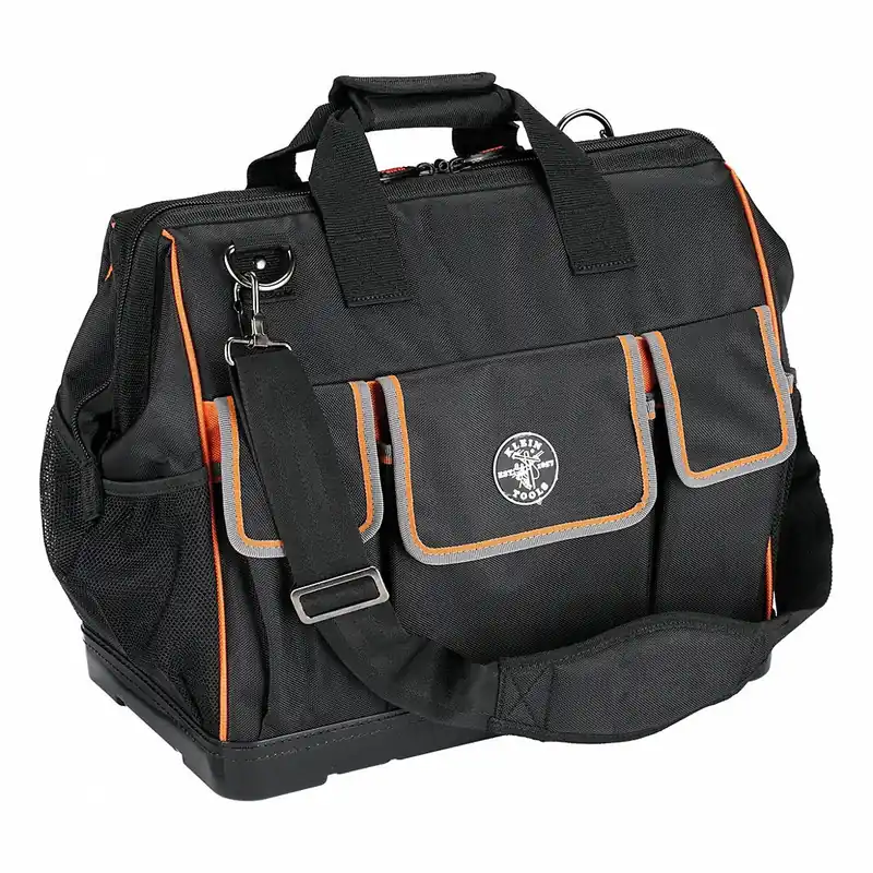 Klein 55469 Tool Bag 17 1/2 in W x 10 in D x 16 in H, Black, Polyester, 42 Pockets, Polyester