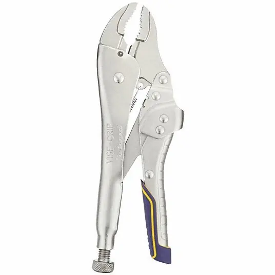Irwin IRHT82578 Locking Plier Curved, Quick Release, 1 7/8 in Max Jaw Opening, 10 in Overall Lg, 1 1/4 in Jaw Lg