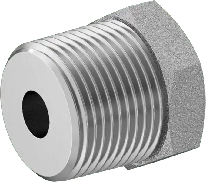 McMaster 50925K532 Compact Extreme-Pressure Steel Pipe Fitting Bushing Adapter, 1 NPTF Male x 1/4 NPTF Female