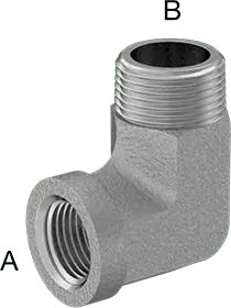 McMaster 50925K518 Compact Extreme-Pressure Steel Pipe Fitting 90 Degree Reducing Adapter, 3/4 Male x 1/2 Female NPTF