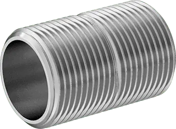 McMaster 4830K223 Standard-Wall 304/304L Stainless Steel Pipe Nipple Threaded on Both Ends, 1 NPT, 2" Long