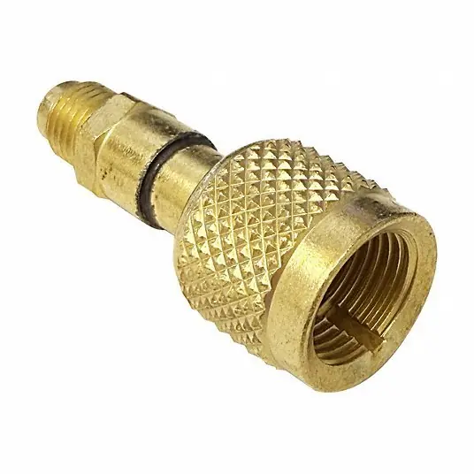JB Industries QC-S64 Quick Coupler 3 in Lg, 180° Angle, Input 3/8 in Female SAE Right-Hand, A2L Compatible