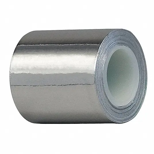 Tapecase 15D571 Foil Tape 3 in Wd, 3 yd Lg, 4 mil Thick, Acrylic, Indoor/Outdoor, -30°F Min Temp, Silver