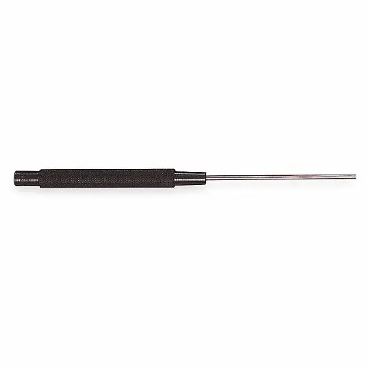 Starrett 248A Drive Pin Punch 1/8 in Tip Dia, 8 in Overall Lg, Round, Steel, Flat, SAE