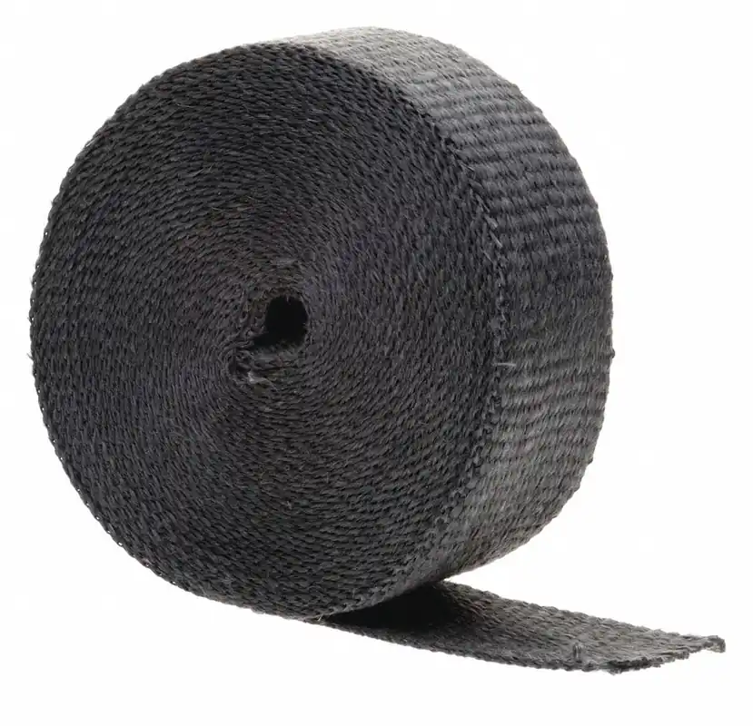 Techflex HFN2.00BK50 Exhaust Header Wrap, 2 in Max Bundle Dia, 50 ft, Fiberglass, Black