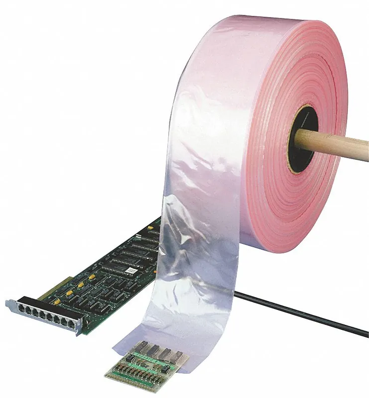 KV5CYJ7 Approved Vendor Poly Tubing, Antistatic Pink, 6 in Wd x 500 ft Roll x 6 mil Thick, 3 in Core, LDPE, -60°F to 180°F