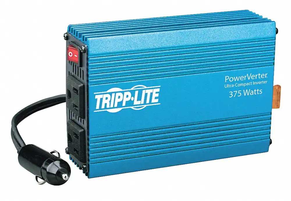 Tripp Lite PV375 PowerVerter Ultra-Compact Car Inverter, 375W, 2 Outlets, 120V Output, Metal Case