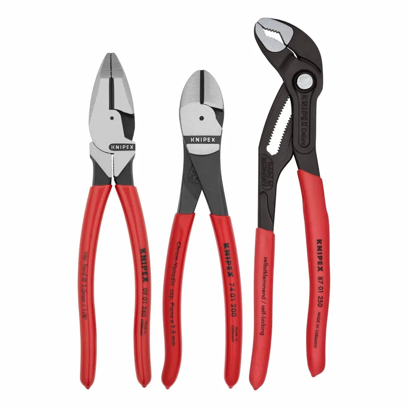Knipex 9K 00 80 157 US 3-Piece Plier Set, Standard Cushion Grip