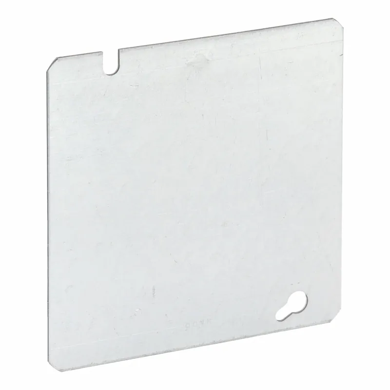Raco 832SP Electrical Box Cover, 2-Gang Blank, Square 4-11/16 in., Galvanized Steel