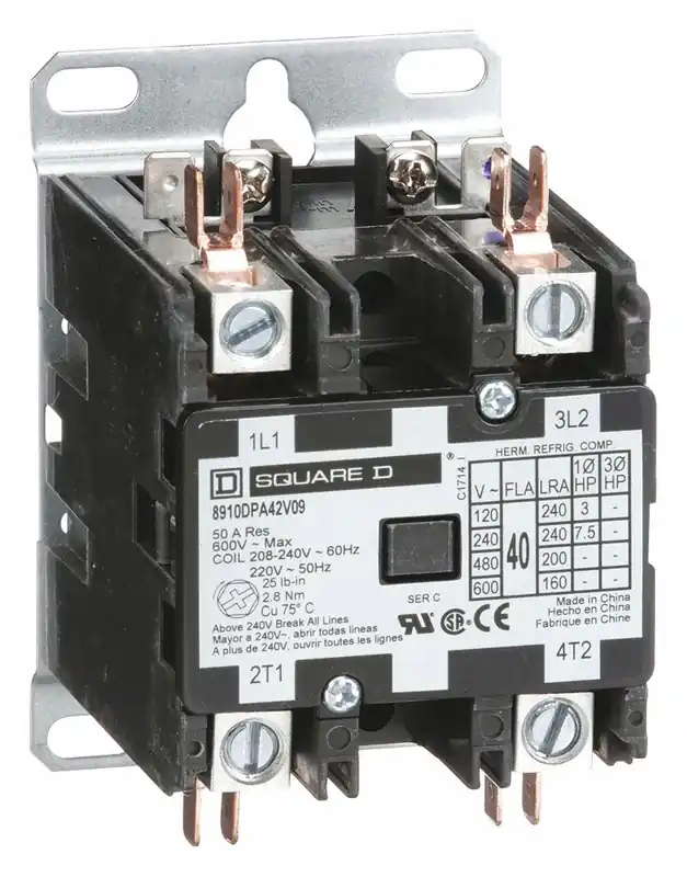 Square D 8910DPA42V09 Definite Purpose Magnetic Contactor, 2 Poles, 208-240V AC, 40 A, Non-Reversing