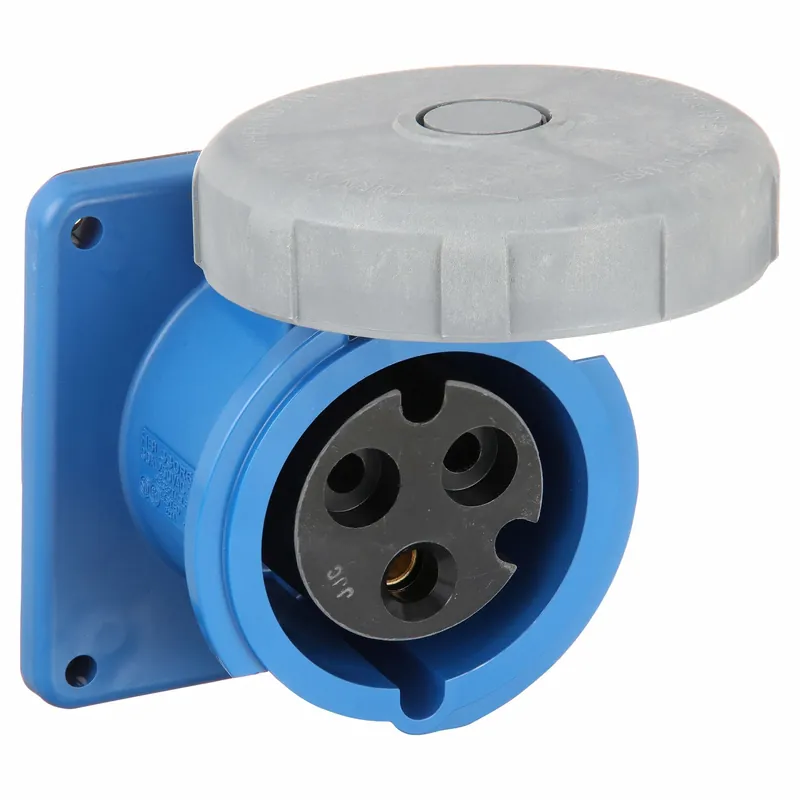 Hubbell HBL330R6W IEC 60309 Pin and Sleeve Receptacle, 30 A, 250V AC, 1-Phase, 2 Pole, Orange, Watertight