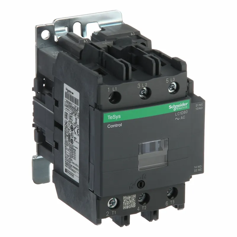 Schneider Electric LC1D80G7 IEC Magnetic Contactor, TeSys Deca, 3-Pole, 80A, 120V AC Coil, Non-Reversing