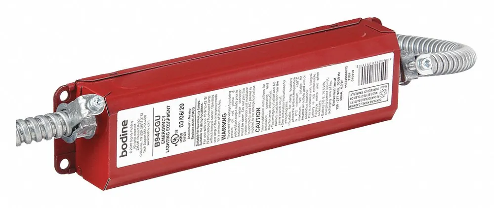 Bodine B94CGUM Emergency Fluorescent Ballast, 18-42 W, 750 lm, 120-277V AC, Compact