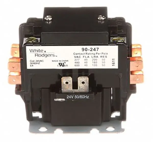 White-Rodgers 90-247 Definite Purpose Magnetic Contactor, Type 122, 2-Pole, 40A, 24V AC