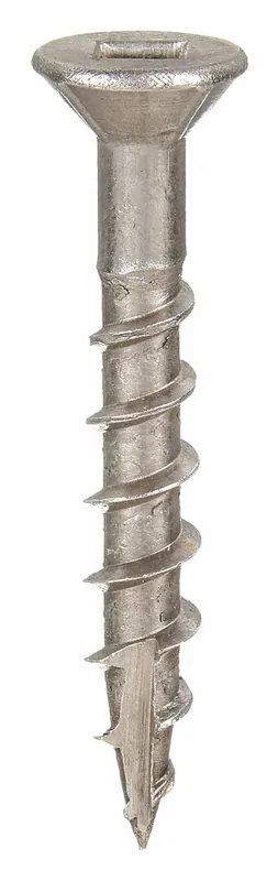 Approved Vendor KV1VB37 Deck Screw, 8 x 2-1/2 in, 18-8 Stainless Steel, Flat Head, Square Drive, 50 PK