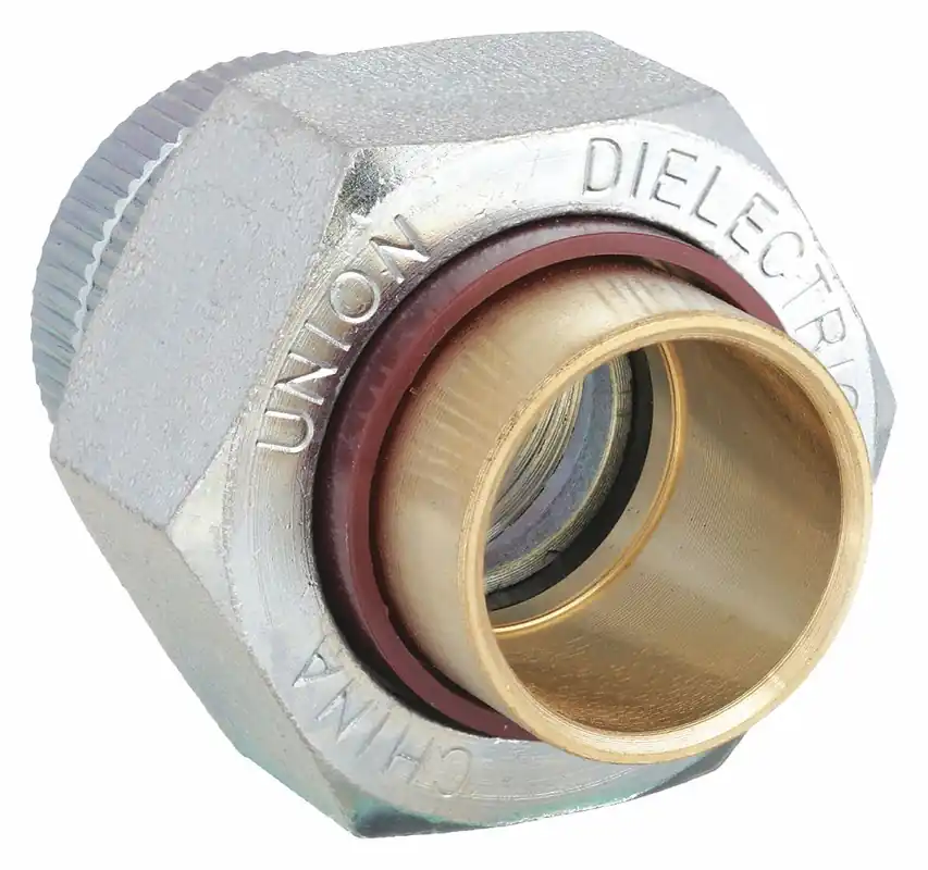 Approved Vendor 168-004NL Dielectric Hex Reducing Coupling, Brass/Iron, 3/4 in FIP x 3/4 in Solder, 250 psi