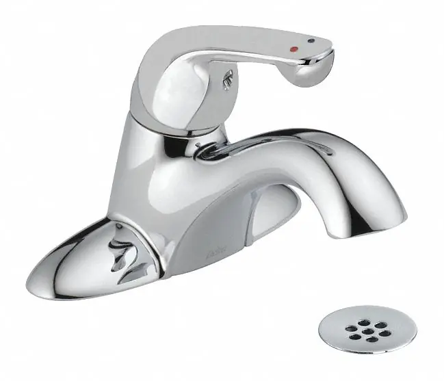 Delta 523LF-HDF Bathroom Faucet, Chrome Finish, 1.2 gpm, Lever Handle, 4 in Center