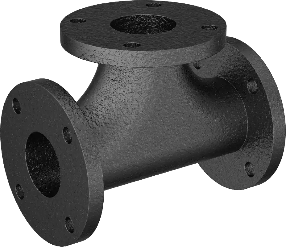 McMaster 1117T26 Iron Pipe Fitting with Flanged Ends, FM-Approved, Tee Connector, 3 Pipe Size