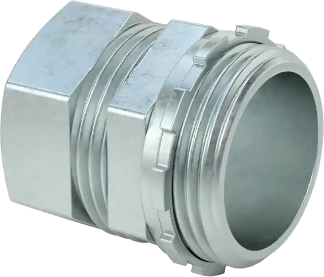 McMaster 1841T23 Thin-Wall Steel Conduit Zinc Compression Adapter, 1 Size with Grommet and O-Ring