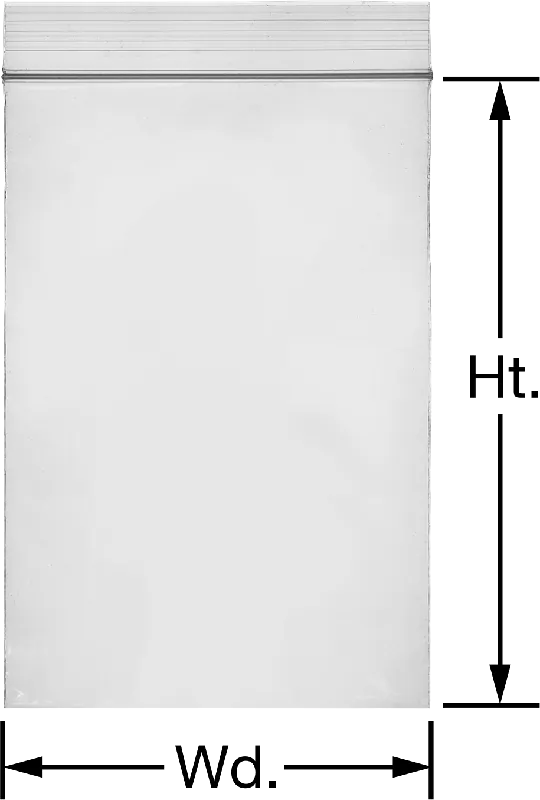 McMaster 1959T64 Resealable Bags, Pack of 50, 12" Wide, 12" High, 2 Mil Thick