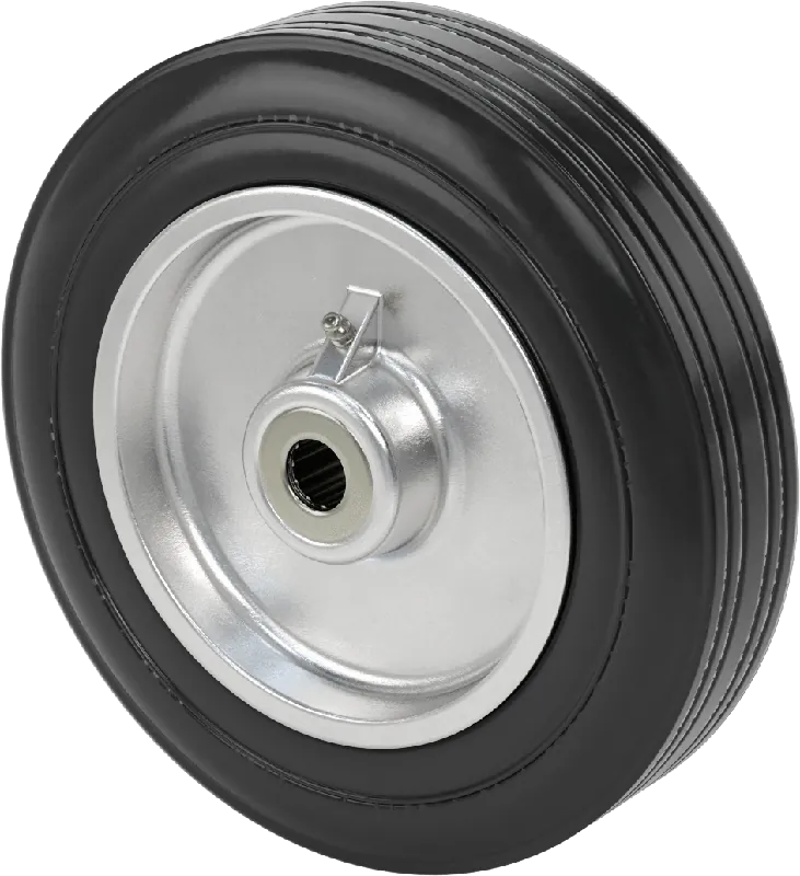 McMaster 2481T27 Rubber Solid-Tread Flat-Free Wheel on Aluminum Core, Center-Mount Hub with Roller Bearing, 12" Diameter × 2-3/4" Wide